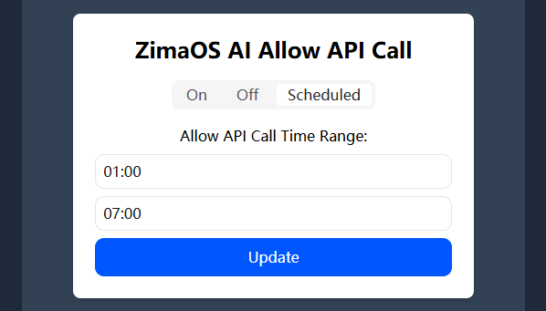 Allow Api CAll Time Range