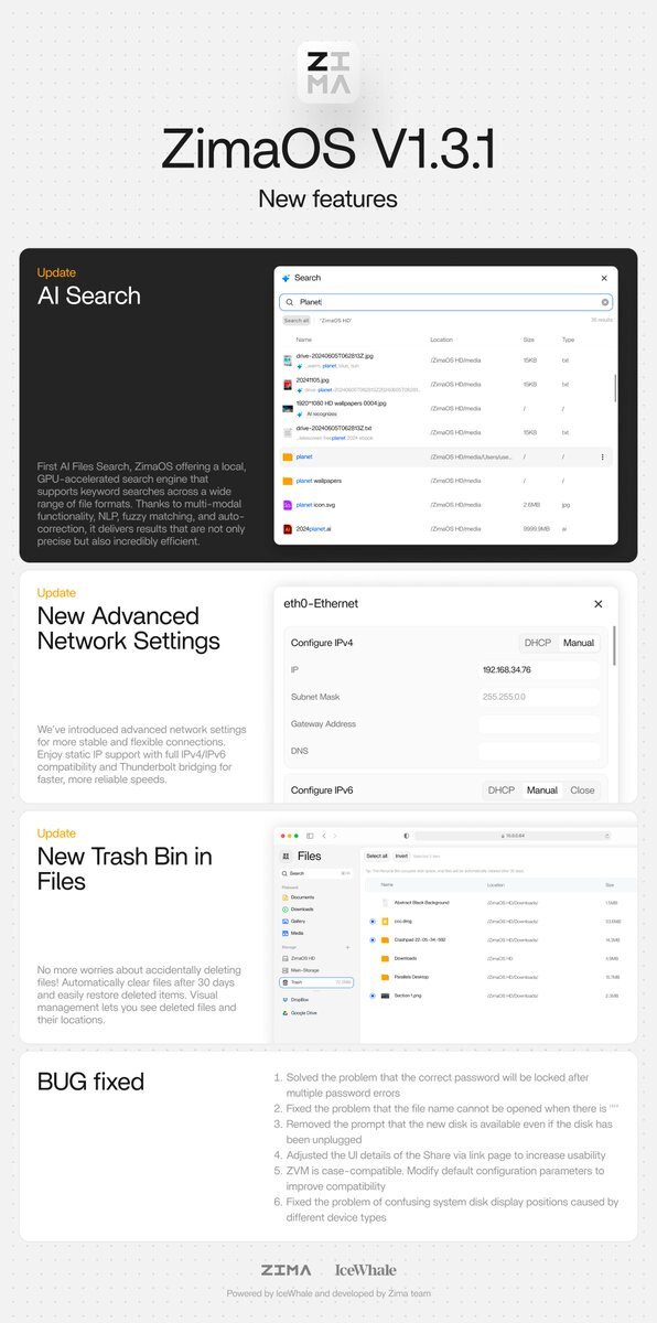 ZimaOS Main New Features