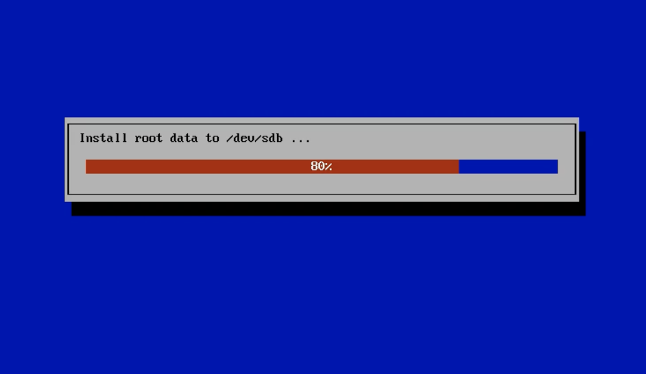Installation progress bar displayed. Please wait patiently at this time.