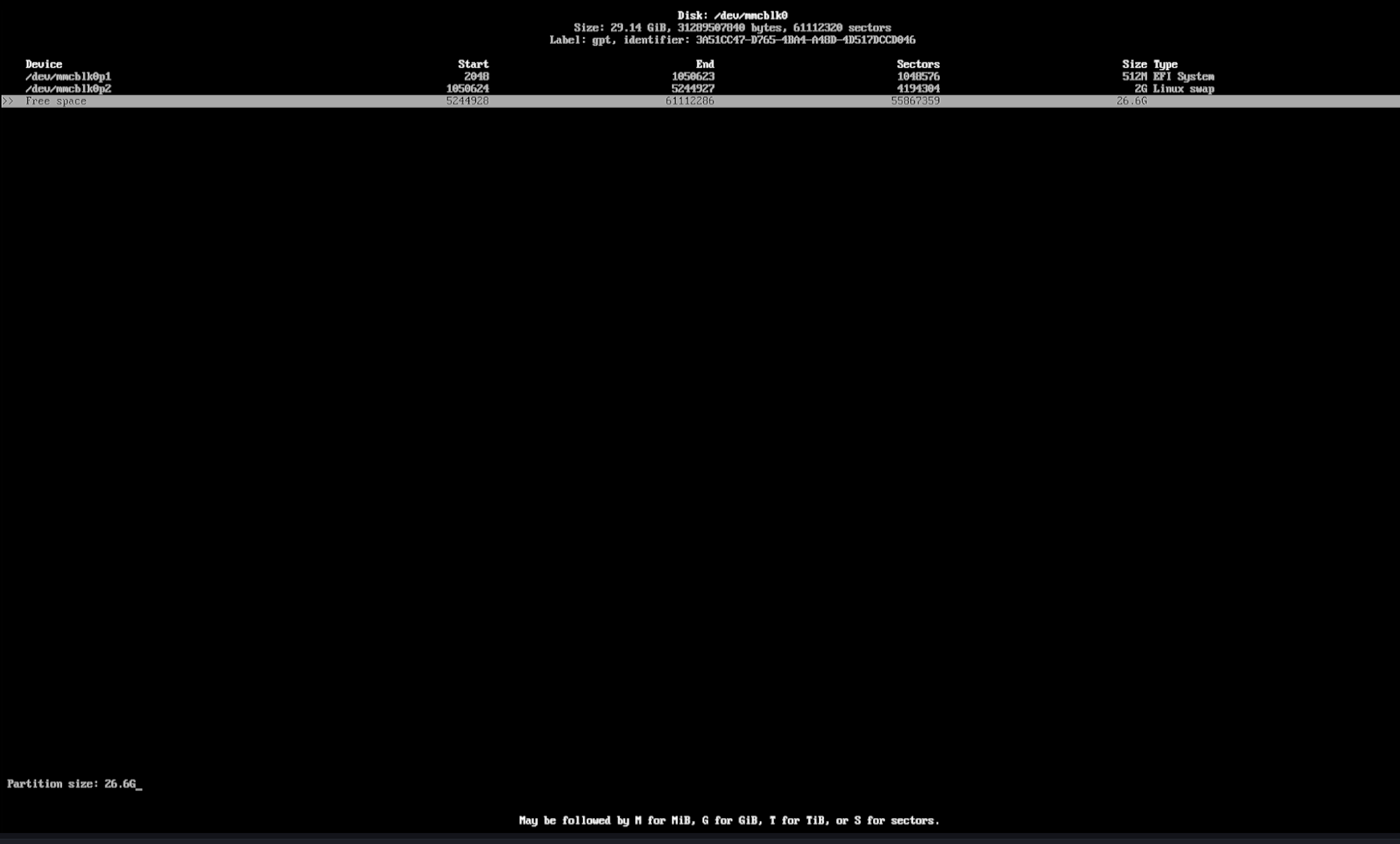 Create new partition