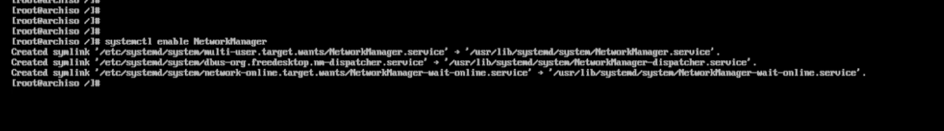 Network service enabled successfully