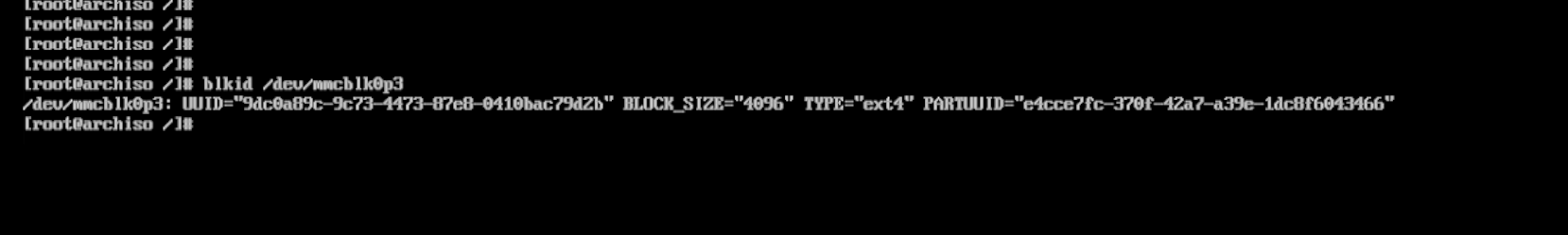 Write down PARTUUID.
