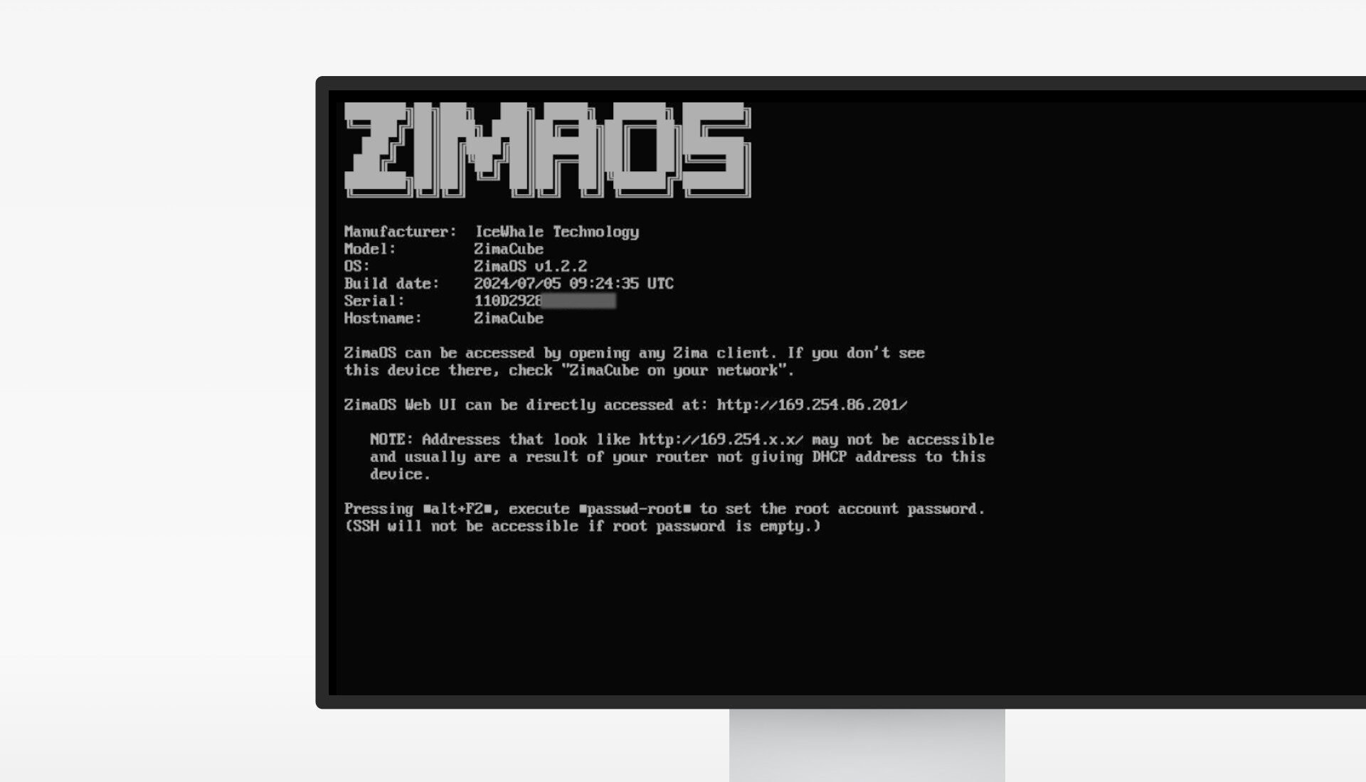 Zimaos display UI